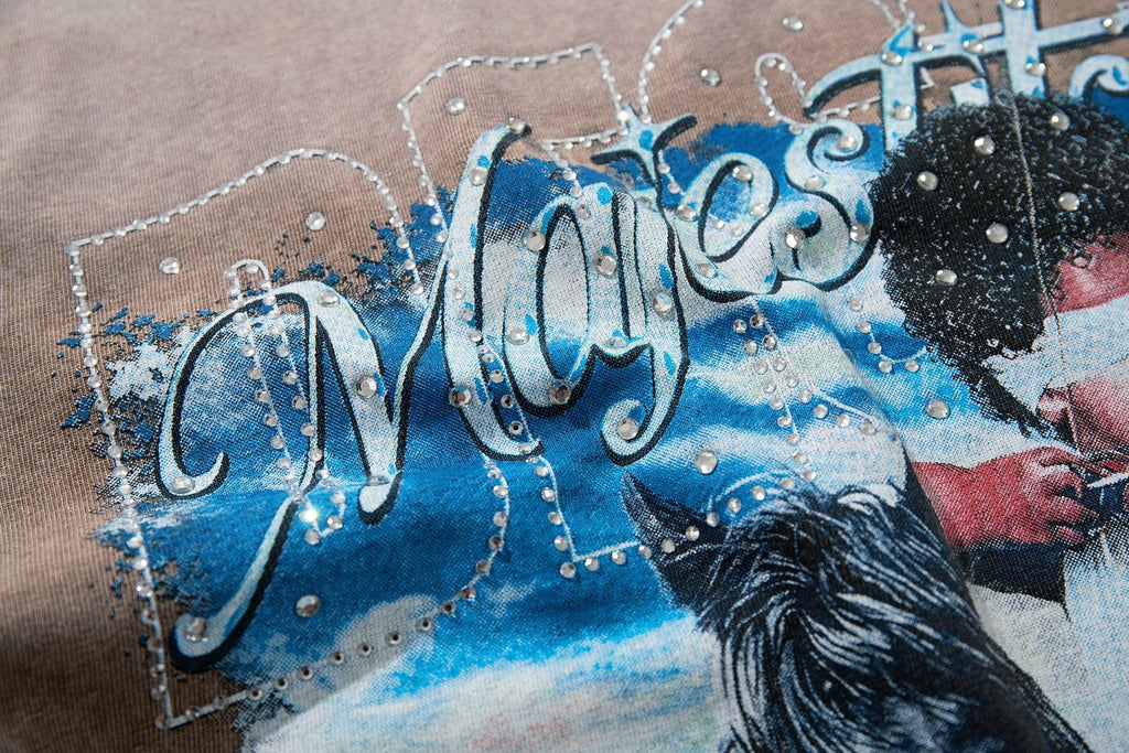 MAJESTIK Western Horse Graphic T-Shirt — detail