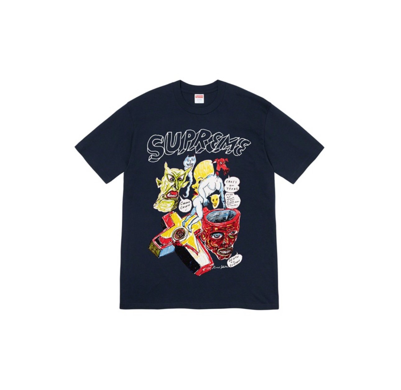 Supreme Daniel Johnston Cartoon Collage Graphic T-Shirt — front