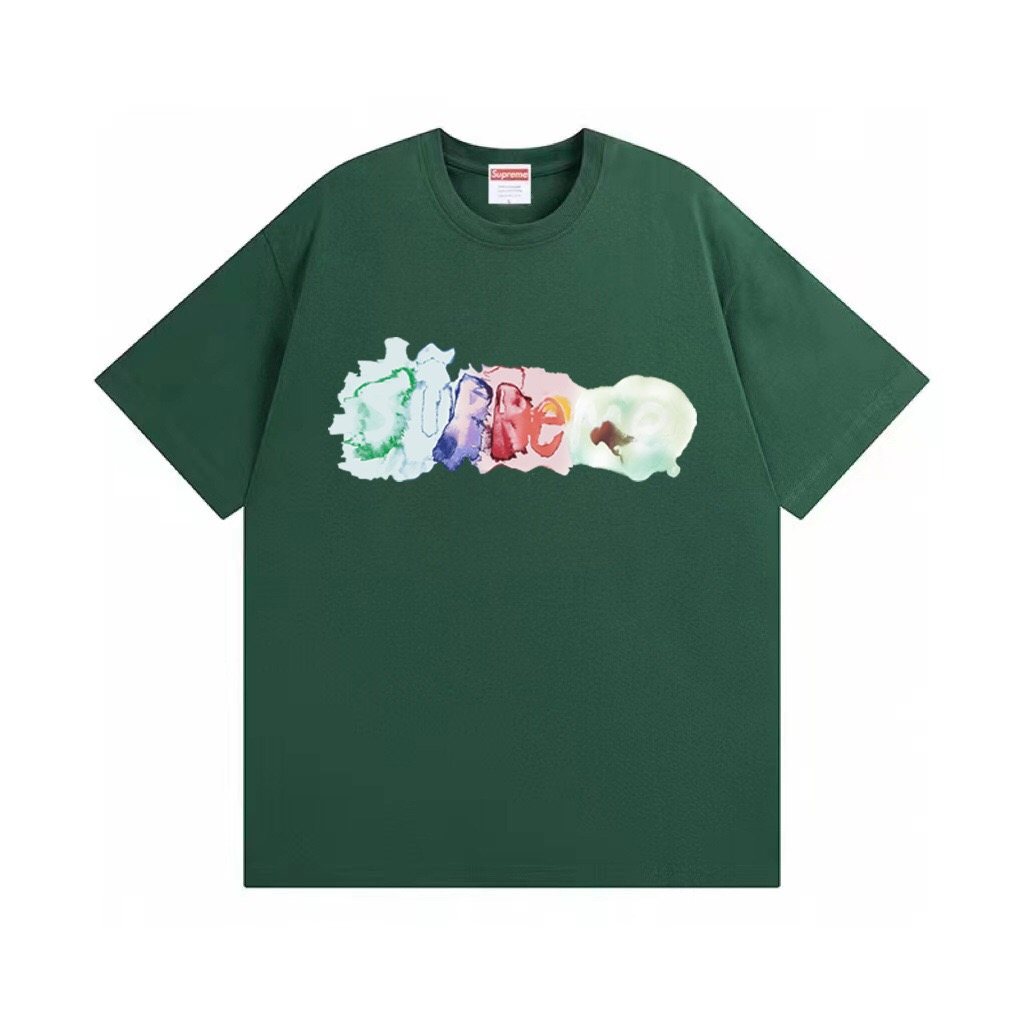 Supreme Watercolor Logo Graphic T-Shirt — front