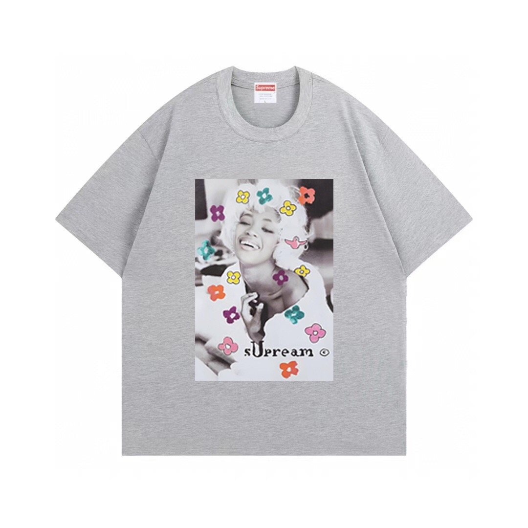 Supreme Naomi Portrait Floral Graphic T-Shirt — front