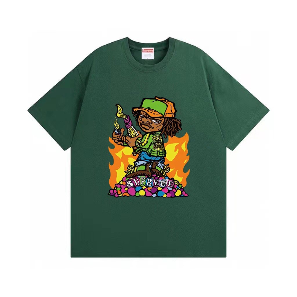 Supreme Molotov Kid Flame Graphic T-Shirt — front