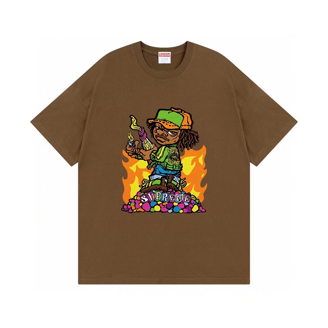 Supreme Molotov Kid Flame Graphic T-Shirt — front