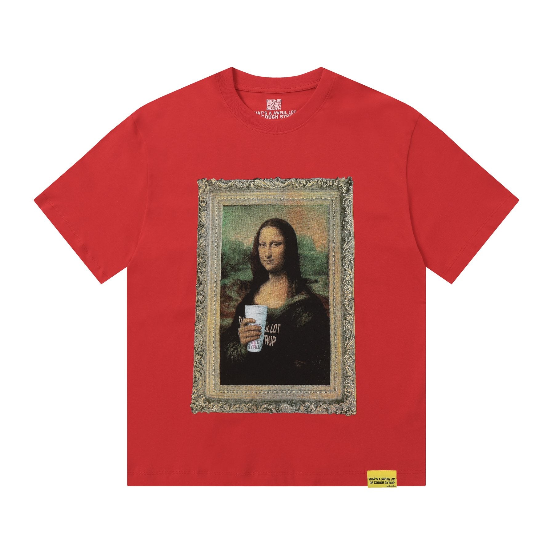 THAT'S A AWFUL LOT OF COUGH SYRUP Mona Lisa Graphic Short-Sleeve T-Shirt — front