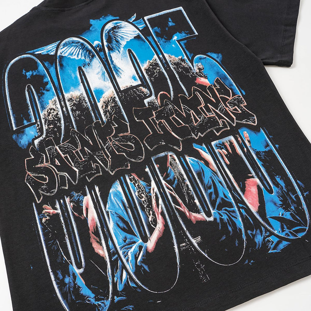 SAINT Rhinestone Graphic Short-Sleeve T-Shirt — detail