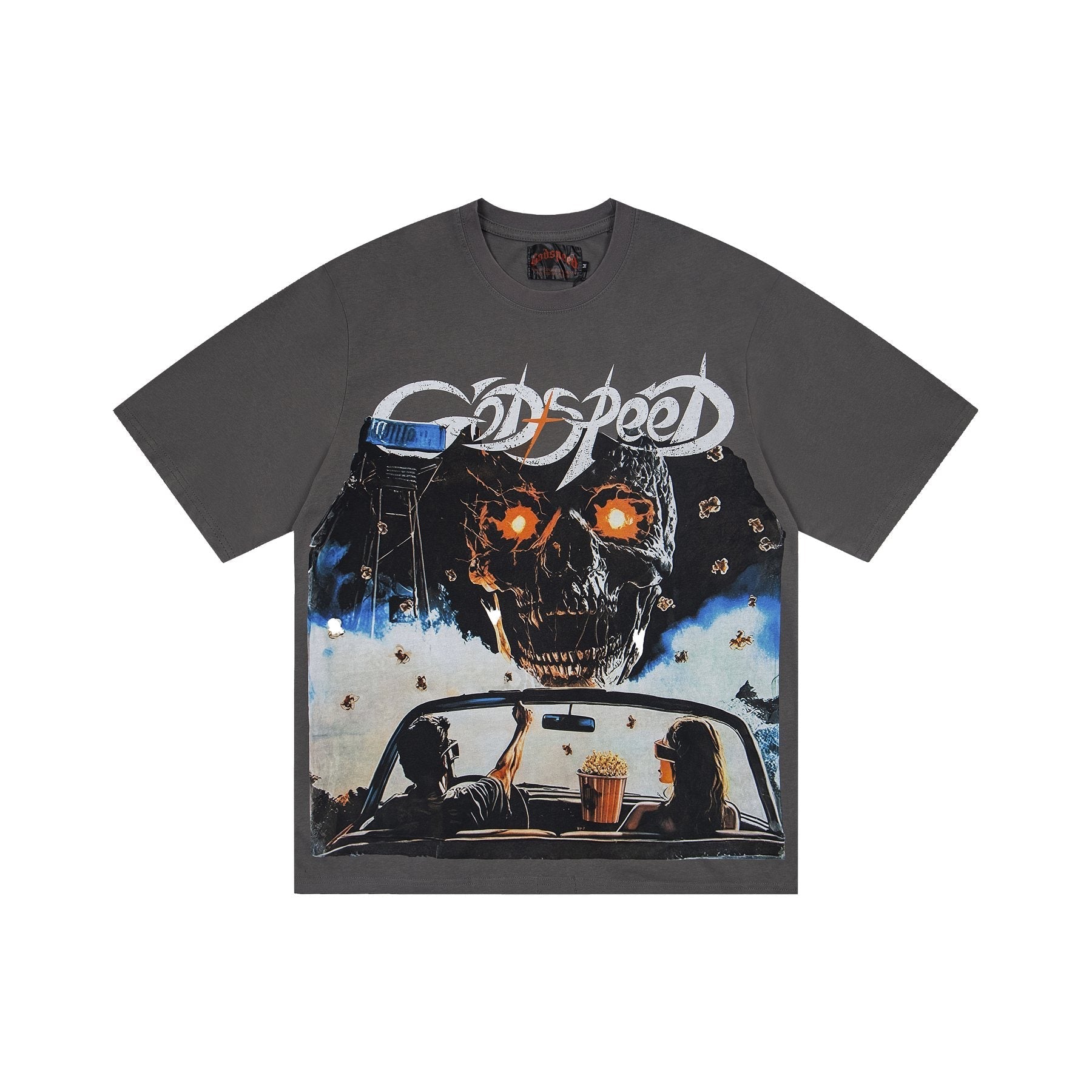 Godspeed Skull & Car Graphic Short-Sleeve T-Shirt — front