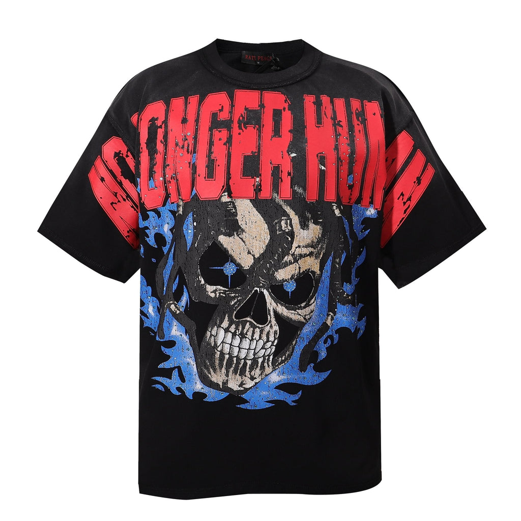 RARE PEACE No Longer Human Skull Graphic T-Shirt — hero
