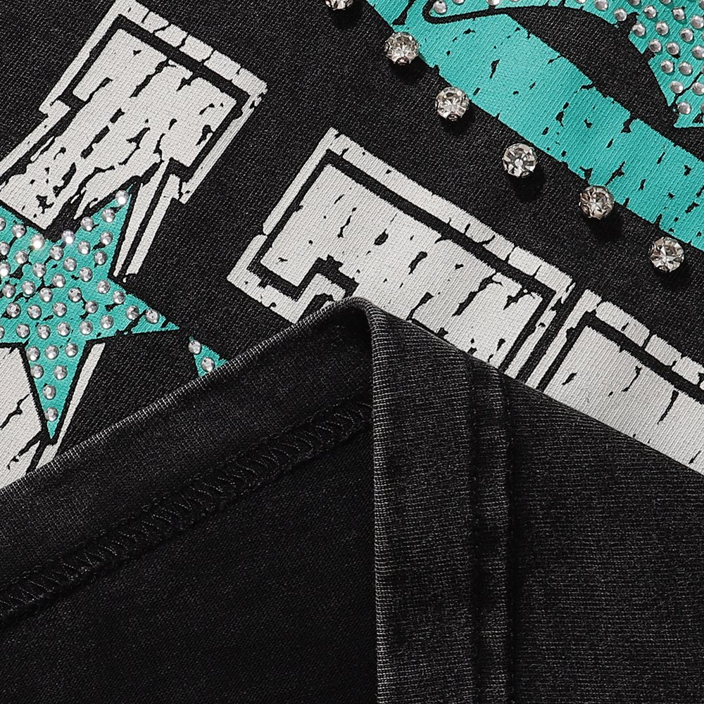 R3BEL Eternally Grateful Rhinestone Graphic T-Shirt — detail
