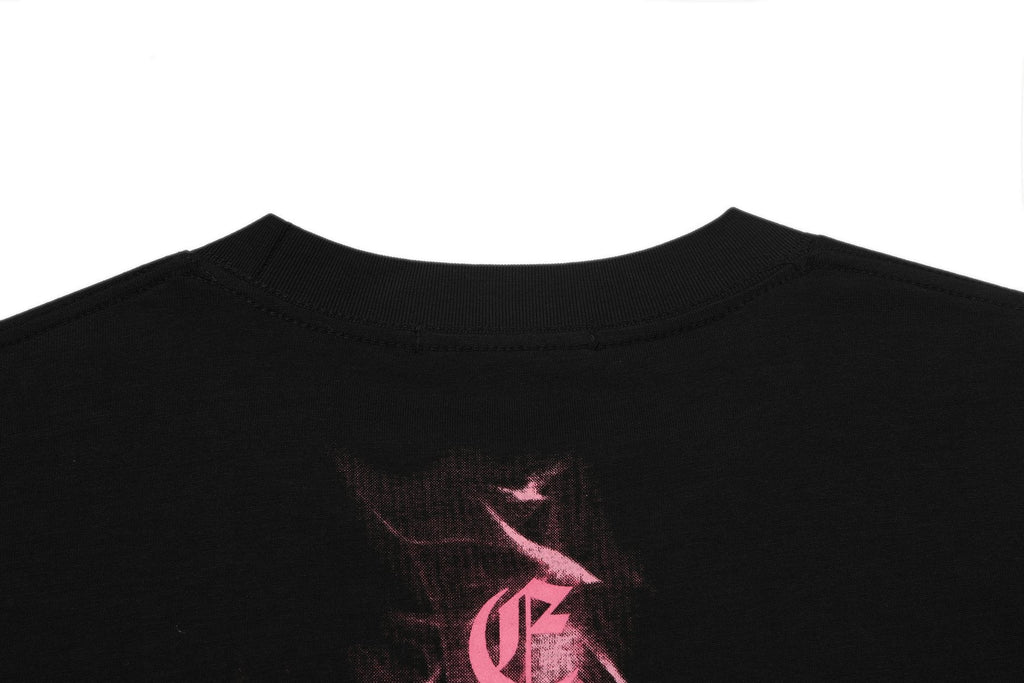 Chrome Hearts Pink Flame Cross Graphic T-Shirt — detail