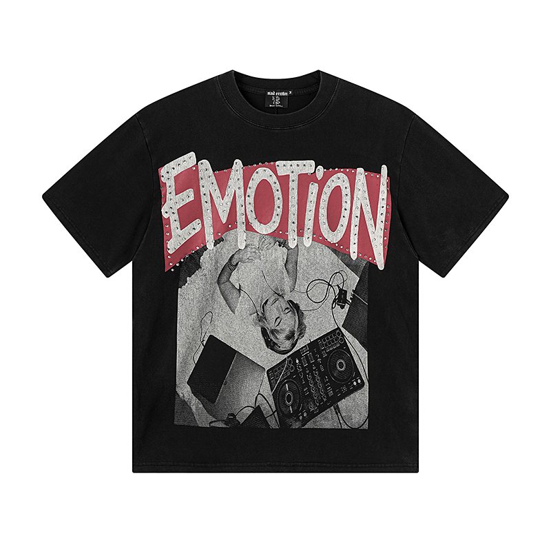 MIXED EMOTION Rhinestone Graphic T-Shirt — hero