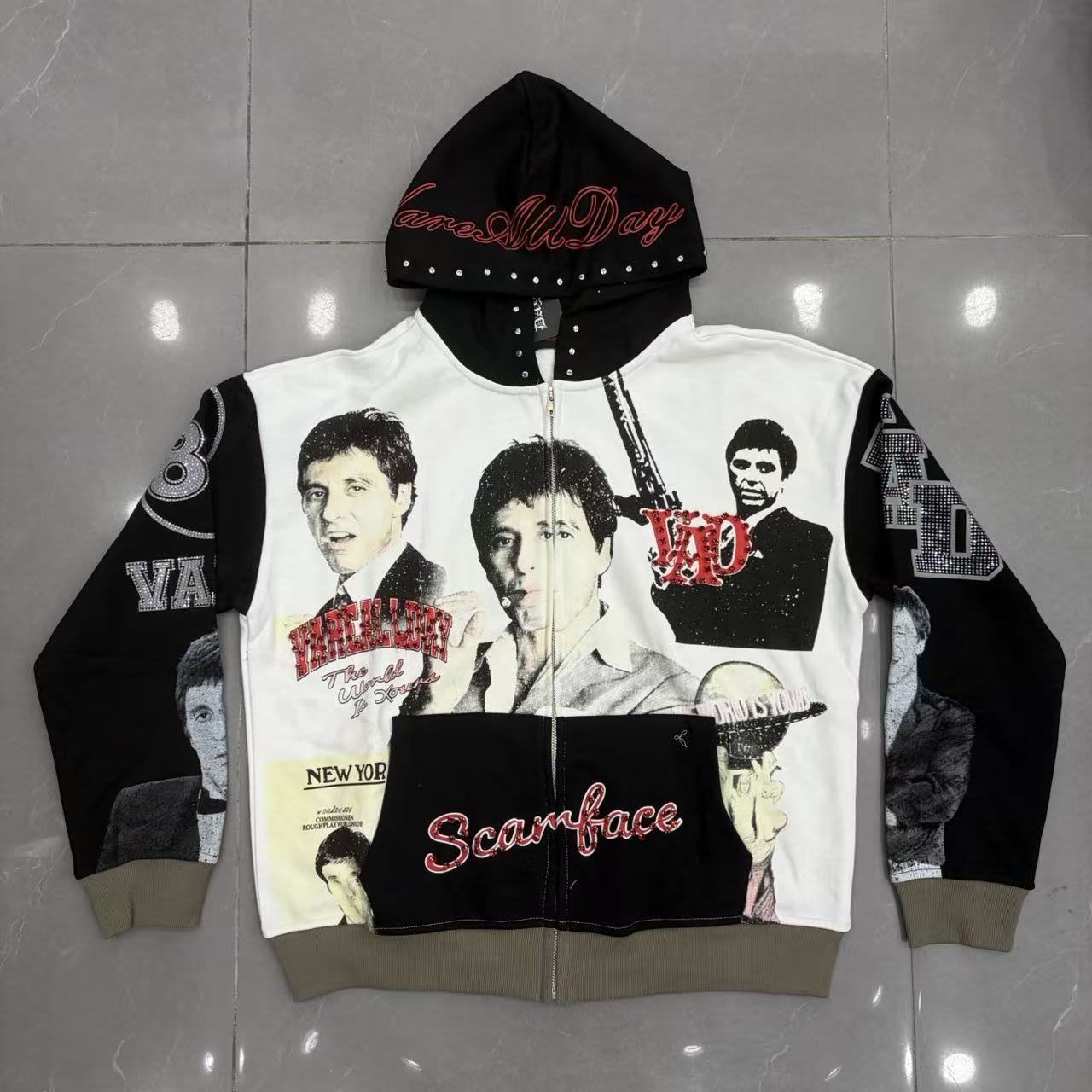 VARE ALL DAY Scarface Graphic Zip Hoodie — hero