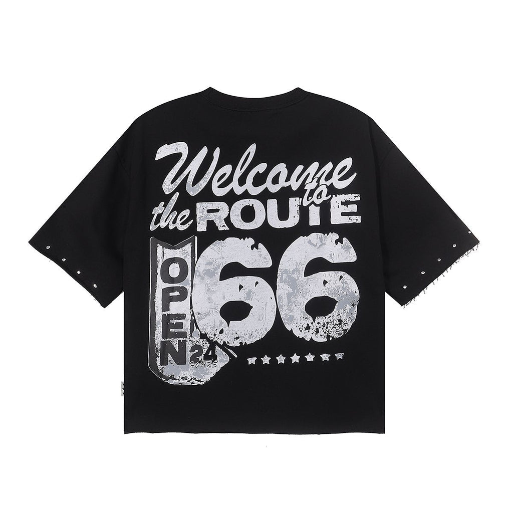 BKYS Revival Ice Cold Route 66 Cropped Graphic T-Shirt — back