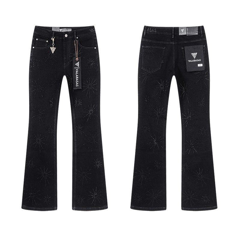 VALABASAS Black Starburst Embellished Jeans — hero