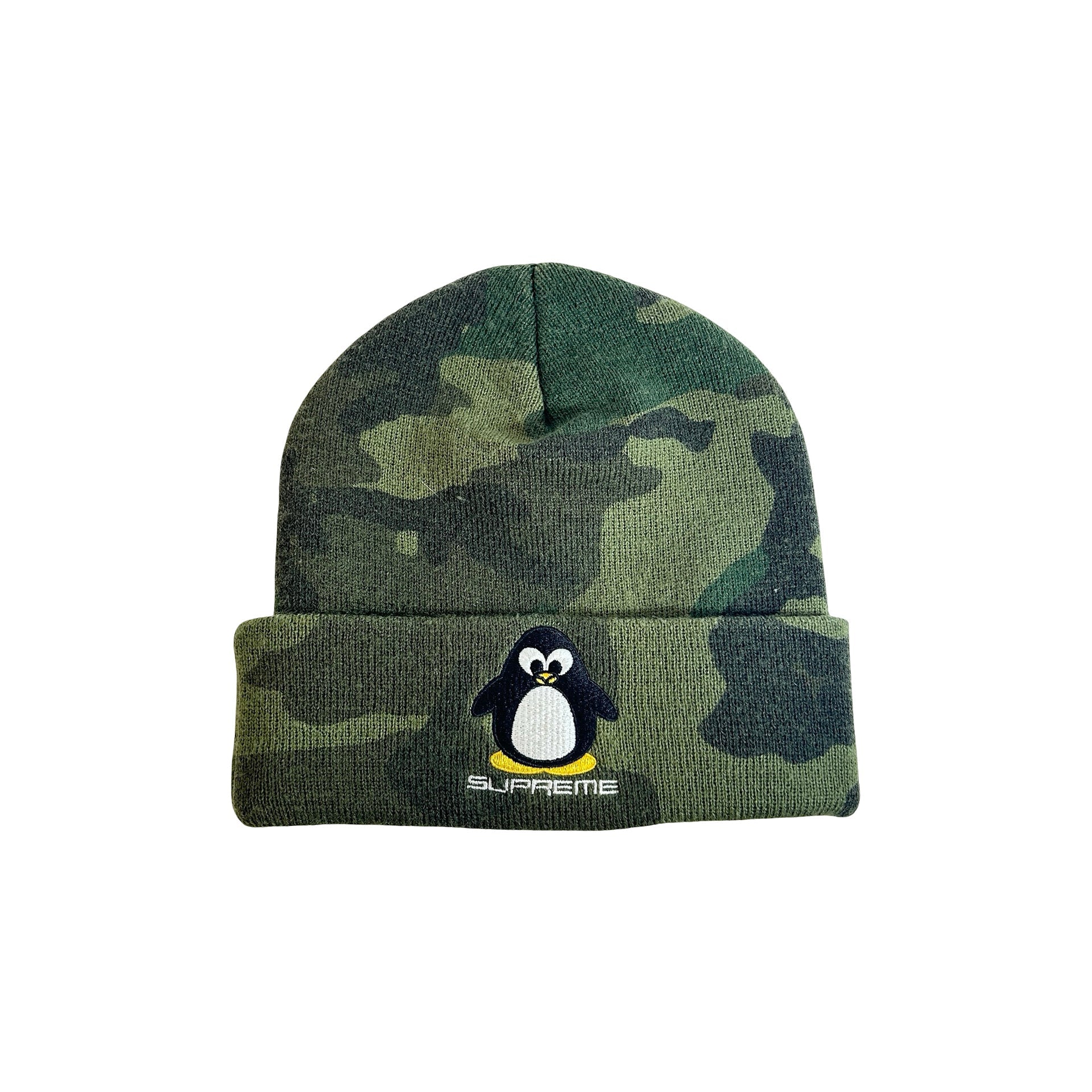Supreme Penguin Beanie Woodland Camo [USED]