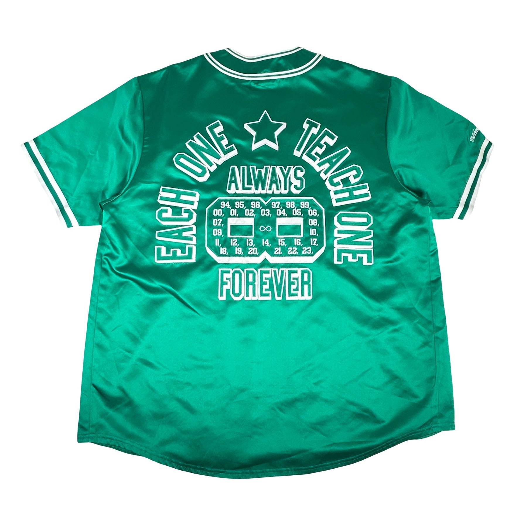 Supreme Mitchell & Ness Satin Baseball Jersey Green [USED] - XL (Used)