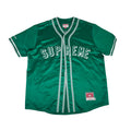 Supreme Mitchell & Ness Satin Baseball Jersey Green [USED] - XL (Used)
