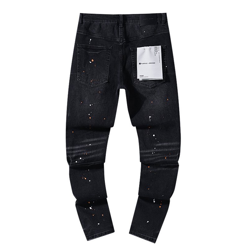 Purple Brand Paint-Splatter Distressed Jeans — back