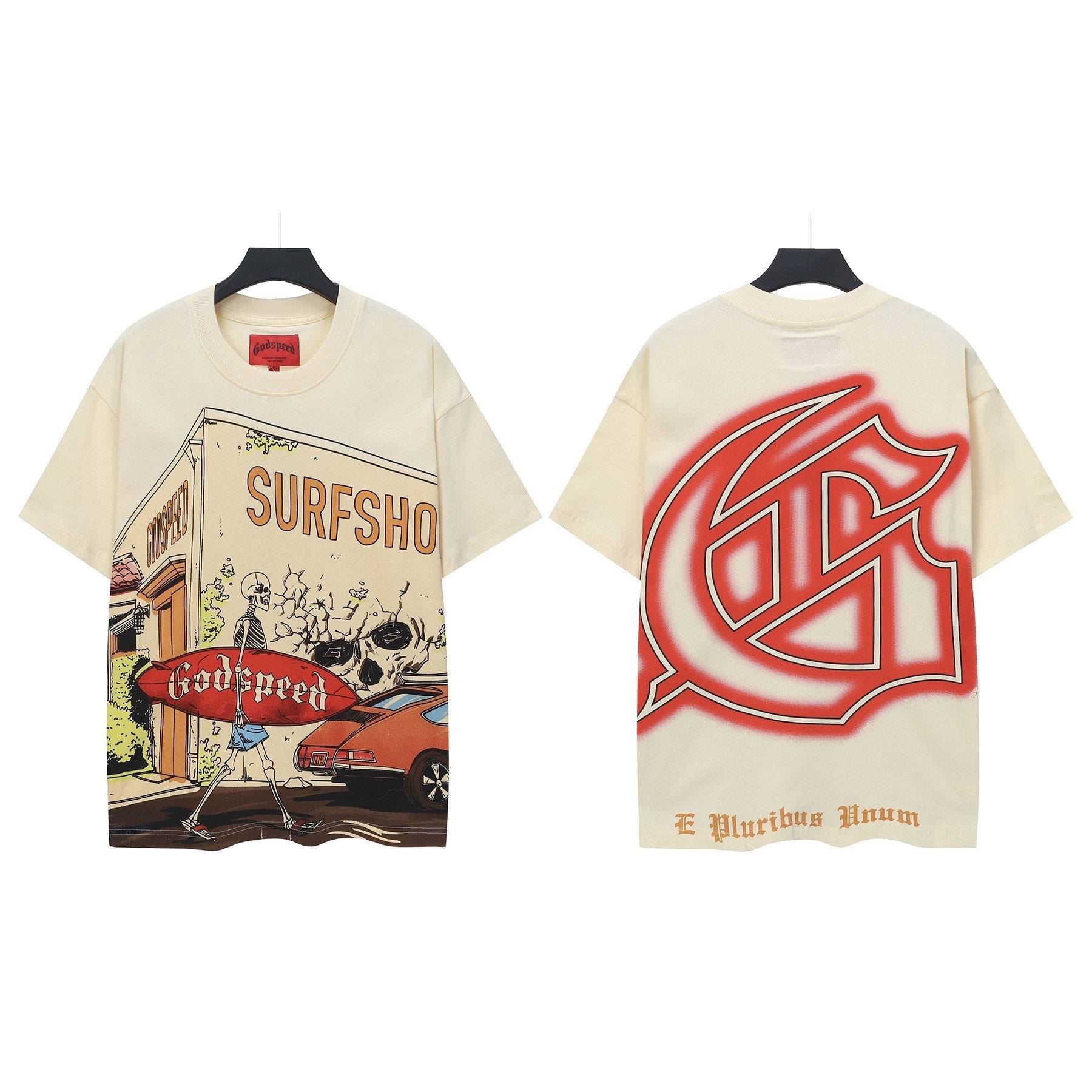 Godspeed Surfshop Street Scene Graphic T-Shirt — hero
