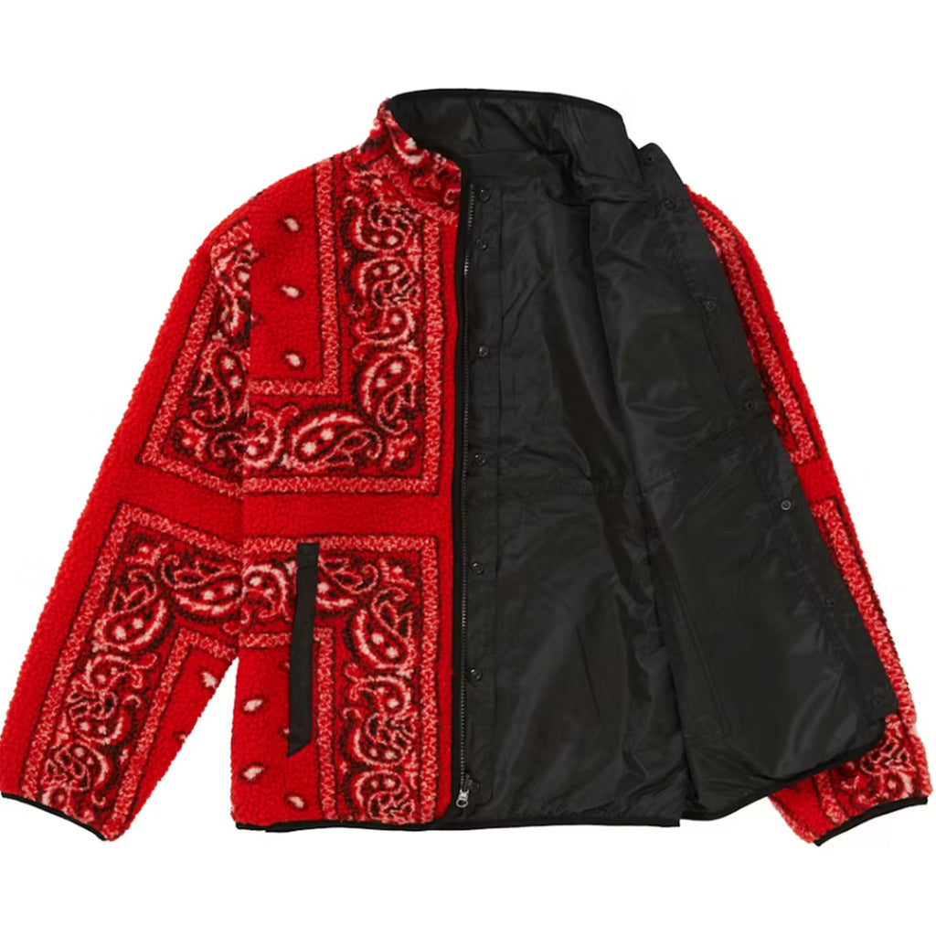 Supreme Reversible Bandana Fleece Jacket Red