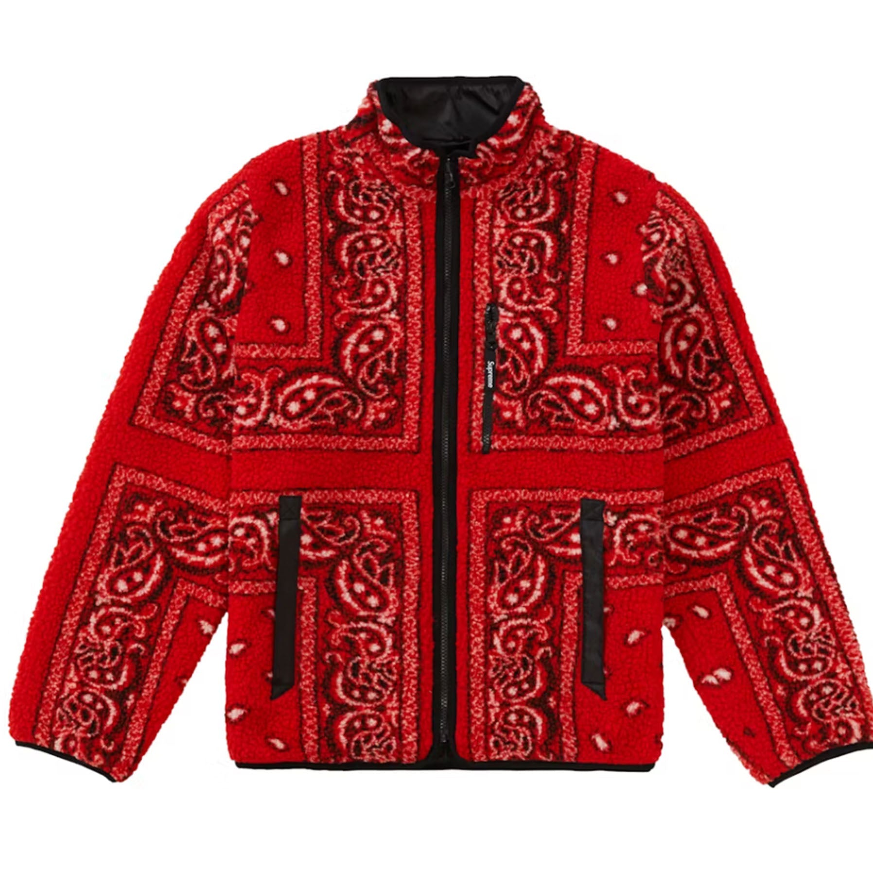 Supreme Reversible Bandana Fleece Jacket Red