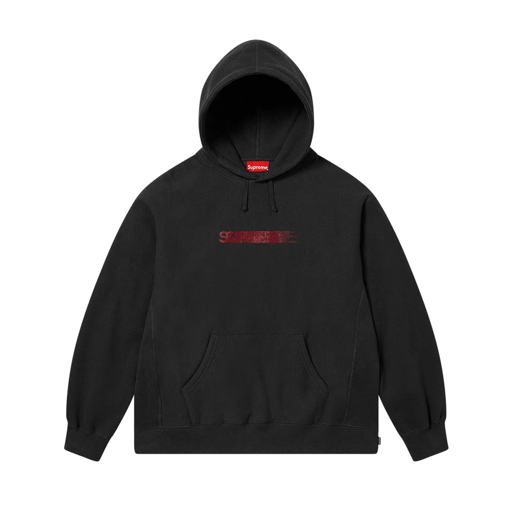 Supreme Swarovski Motion Logo Hooded Sweatshirt Black
