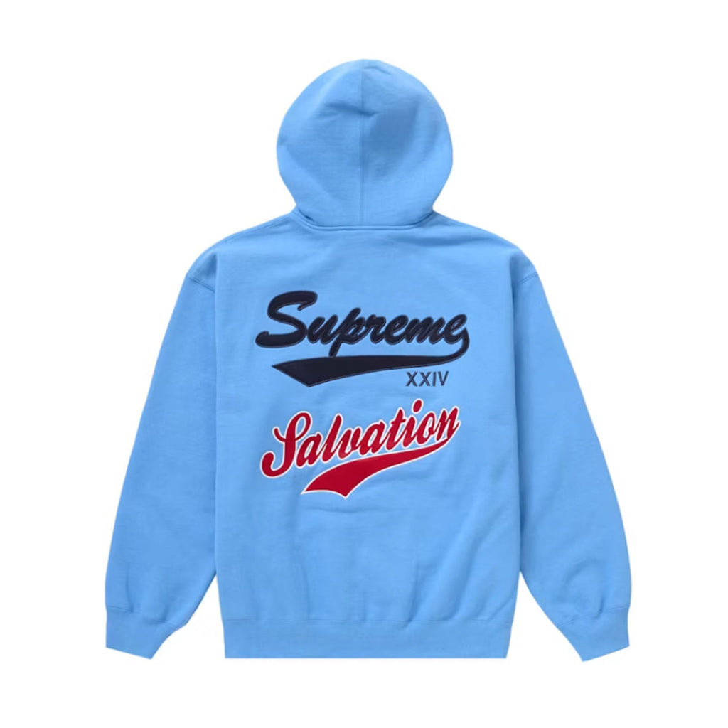 Supreme Salvation Zip Up Hooded Sweatshirt Light Blue