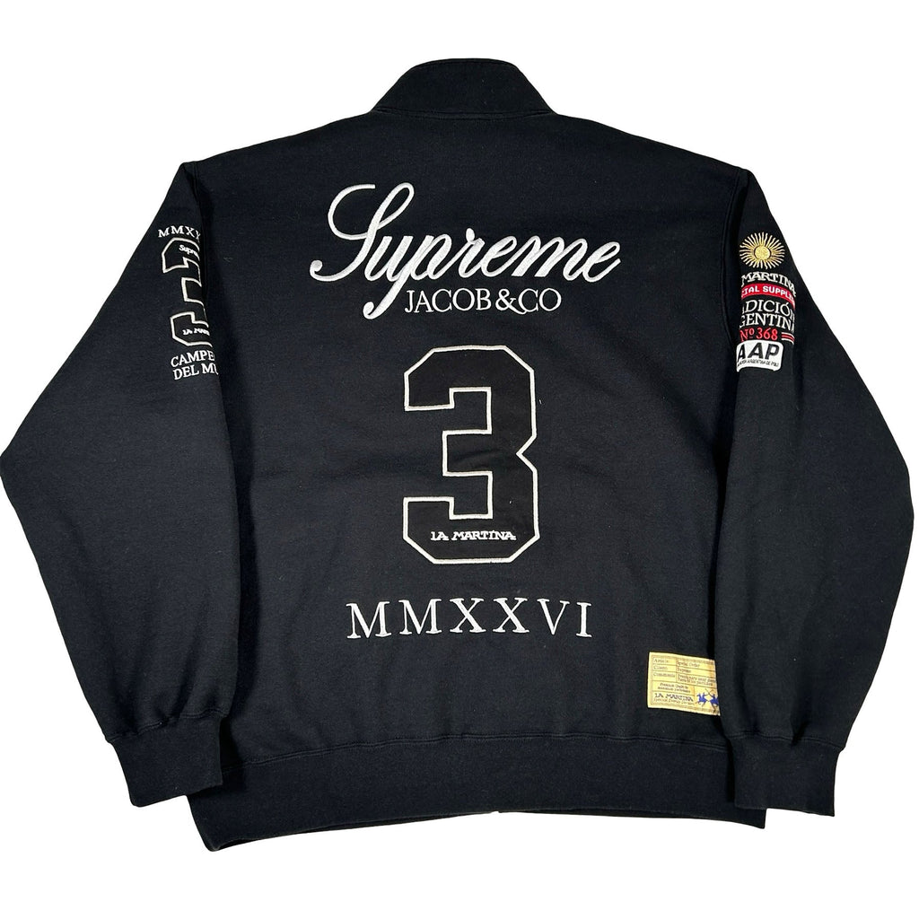 Supreme La Martina Zip Up Sweatshirt Black [USED] - M (Used)