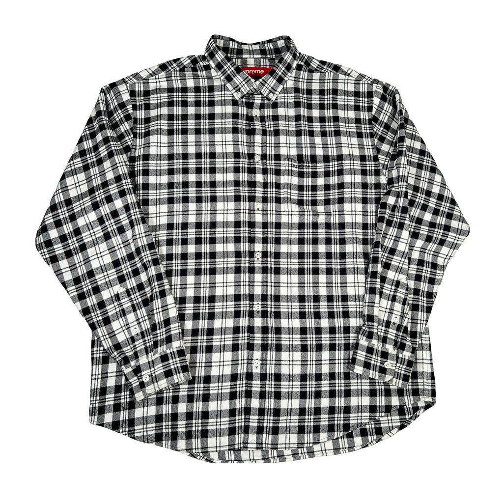 Supreme Plaid Flannel Shirt (FW25) White [USED] - L (Used)