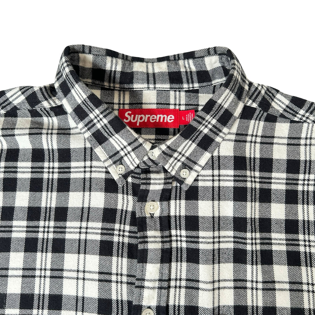 Supreme Plaid Flannel Shirt (FW25) White [USED] - L (Used)