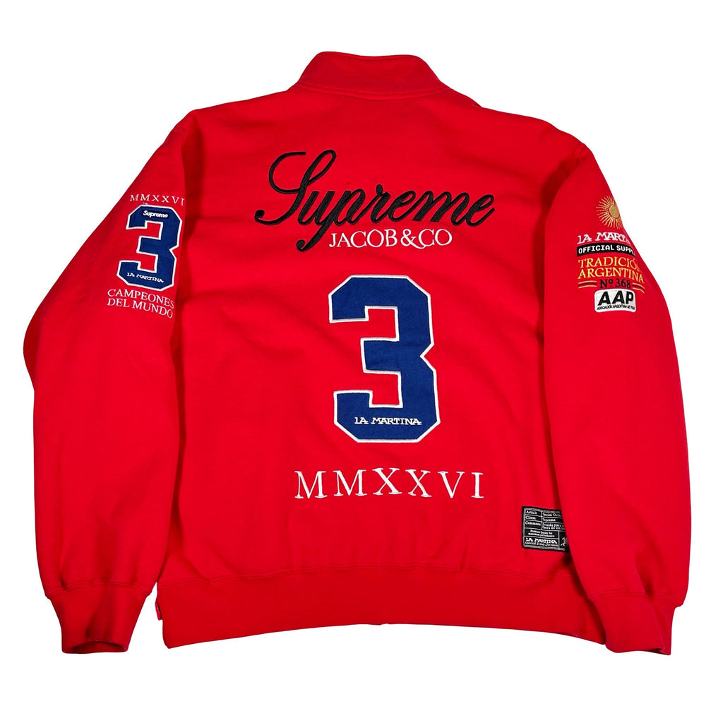 Supreme x La Martina x Jacob & Co Zip Up Sweatshirt Red [USED] - M (Used)