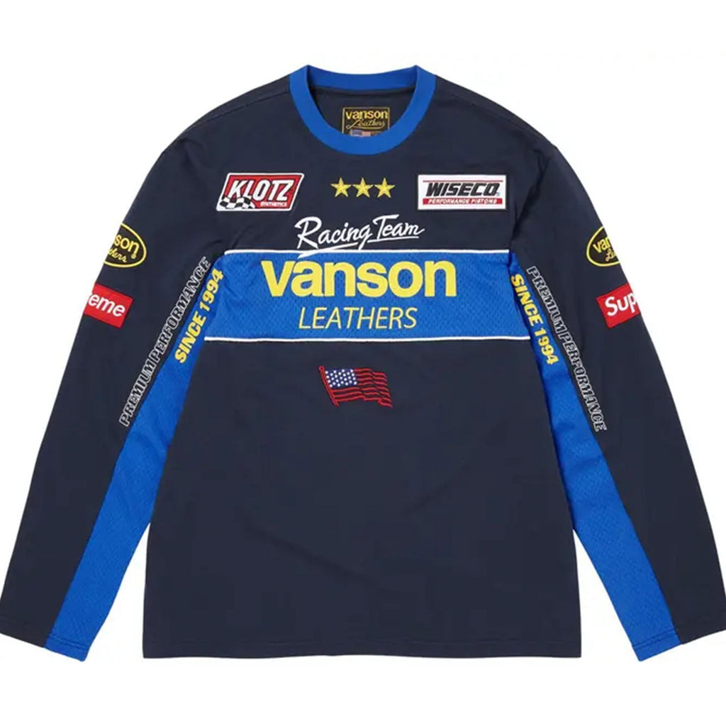 Supreme Vanson Leathers L/S Top Navy