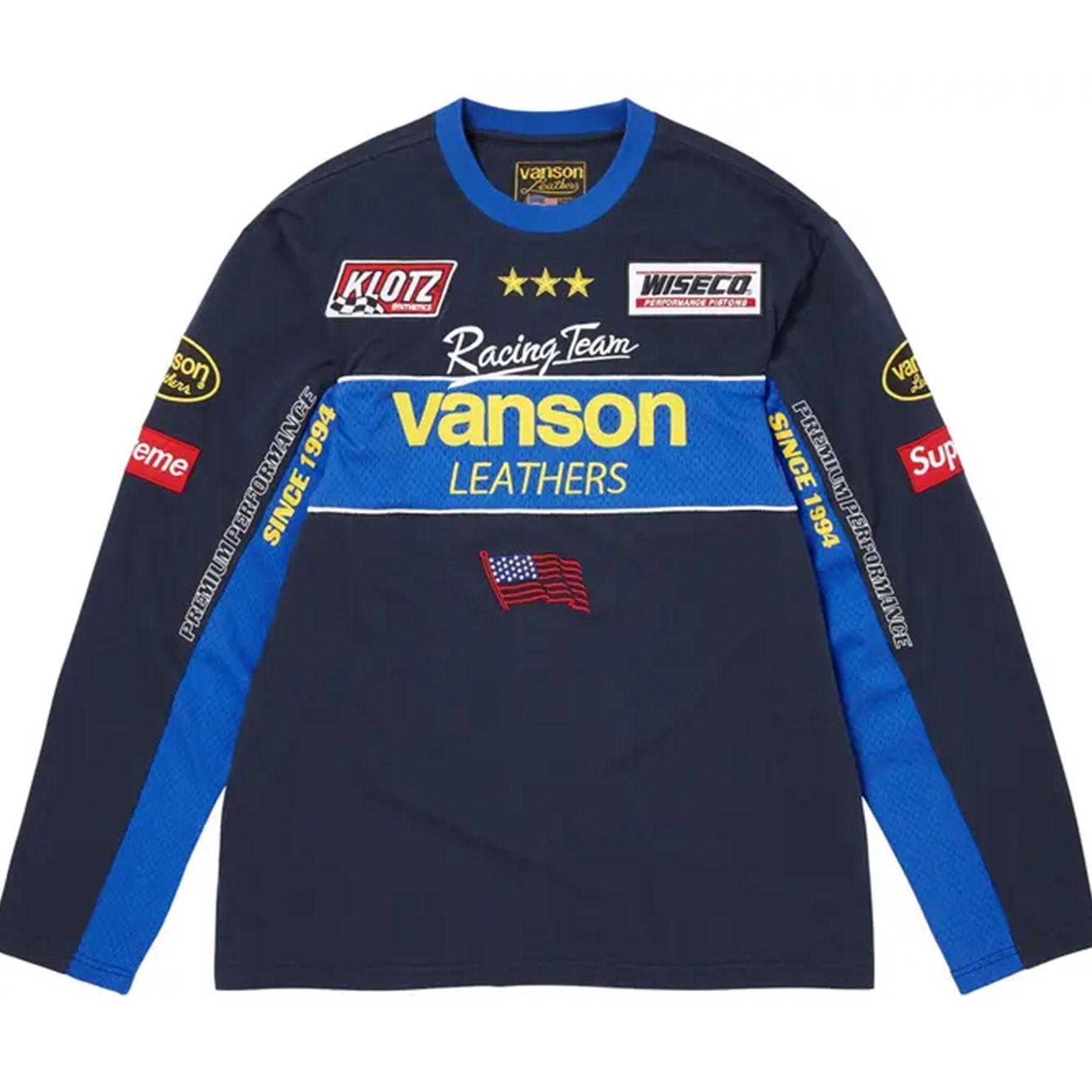 Supreme Vanson Leathers L/S Top Navy